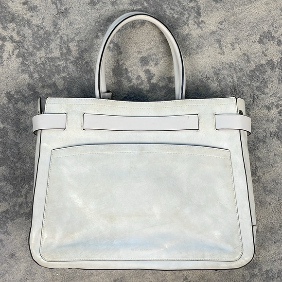 Reed Krakoff Large Boxer Tote Bag Purse White Leather Travel Business - Picture 2 of 16